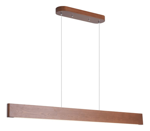 Yisdesign Luz Colgante Lineal De Madera De 39.4  24w Led Reg