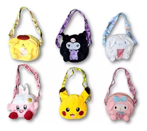 Carteras Peluche Importadas Personajes 17 Cm Kuromi Sanrio