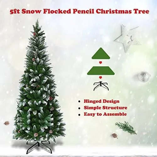 Spsupe Artificial Lápiz De Navidad, Árbol De La Nieve Reunid