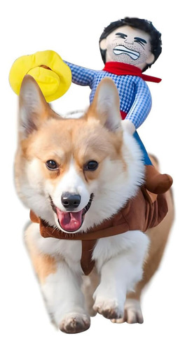 Cowboy Rider Dog Costume- Novelty Halloween Pet Costumes Fu.