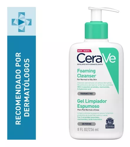 Cerave Gel Limpiador Espumoso Piel Normal Grasa - 236 Ml : :  Belleza