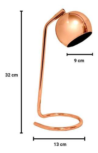 Lampara De Escritorio Mesa Velador Apta Led Gu10 Colores Color de la estructura Cobre