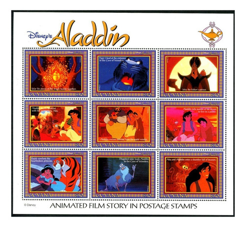 1993 Disney- Aladdin Sultan Otros- Guyana (bloque) Mint