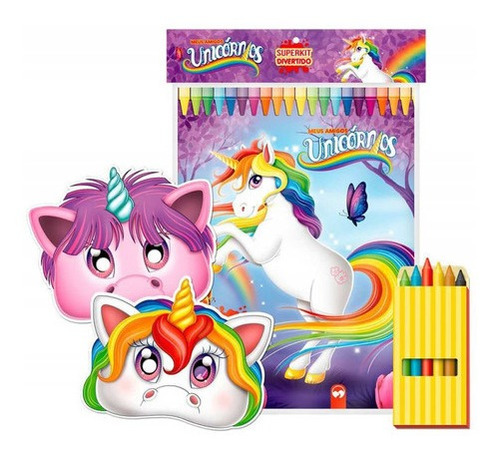 Livro Infantil Colorir Super Kit Unicornio C/ Giz