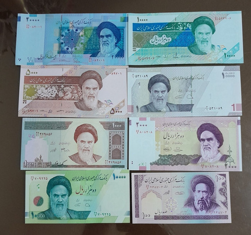 8 Billetes De La Republica Islamica De Iran, Estado 9.5