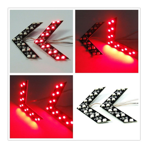 2 X Trasera Vista Lateral Espejo 14 Smd Led Flecha Panel Dir