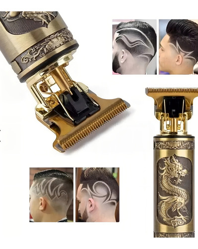 Maquina De Cortar Cabelo Acabamento Profissional Cor Dourado 110v/220v