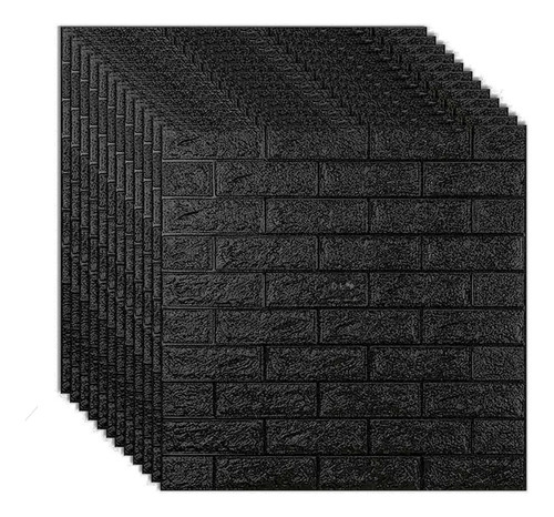 Panel Adhesivo Ladrillo Negro 77cm X 70cm