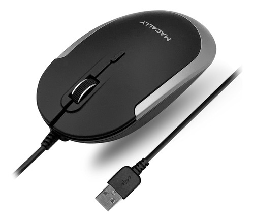 Macally Silent Wired Mouse Ratón Usb Delgado Y Compacto Mac