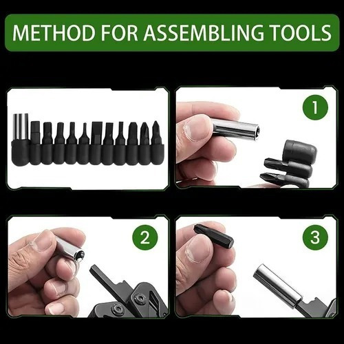 Imagen 5 de 7 de Pinza Herramienta Multiuso Para Camping 22 En 1 Y Accesorios