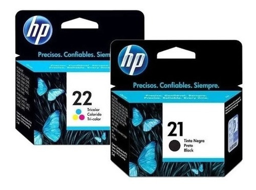 Imagem 4 de 5 de Kit Cartucho 21 E 22 Para Impressora Hp Colorido + Preto