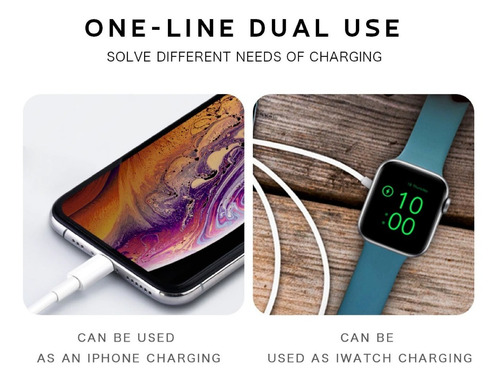 Imagen 4 de 8 de Cargador Magnético 2 En 1 Para Apple Watch / iPhone / iPad