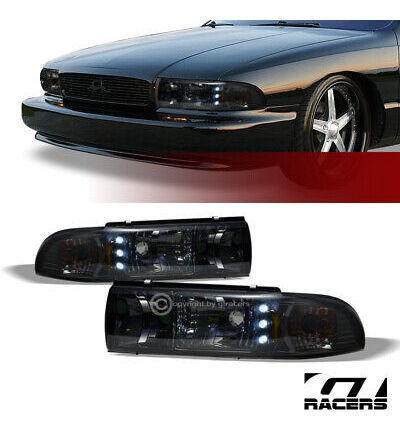 For 1991-1996 Caprice/impala Smoke Clear Led Headlights  Gt2