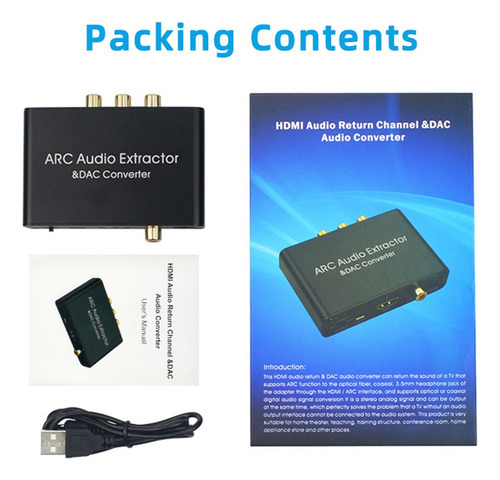 W Adaptador De Audio Arc De 192 Khz, Extractor De Audio Hd