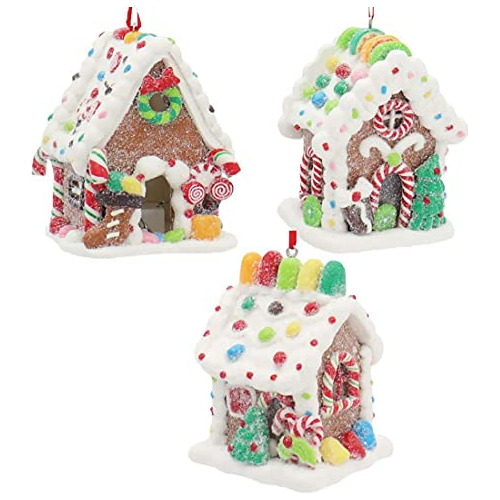 Conjunto De 3 Adornos De Casas De Gominola De Navidad L...