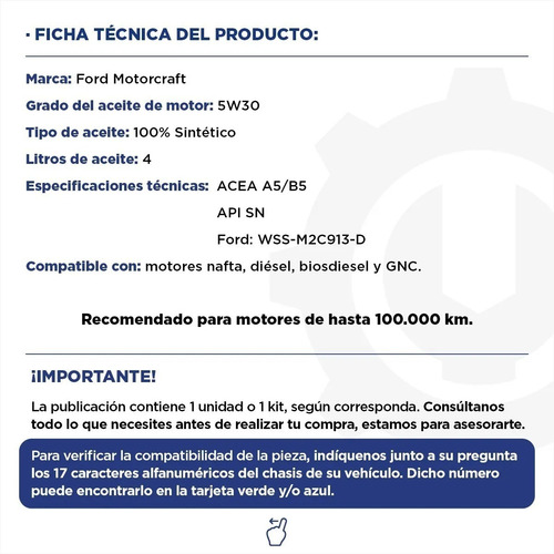 Imagen 3 de 10 de Kit Filtros Aceite + Aire + Polen + 5w30 4 Lts Focus 1.6 2.0