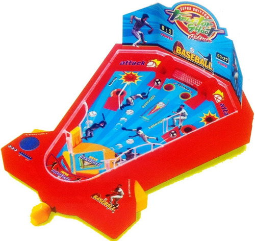 Imagen 1 de 4 de Juego Mesa Pinball Cancha Baseball Juguete Infantil Beisbol
