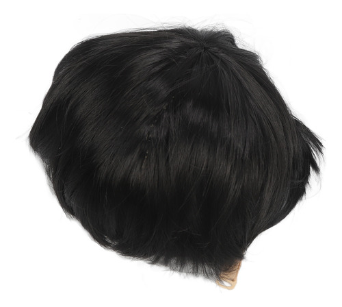 Peluca Completa Para Hombre, Color Negro, De Reemplazo De Pe
