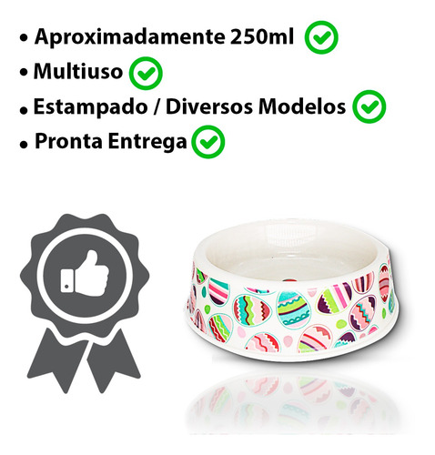 Comedouro Tigela Pote Comida Cachorro Gato Pet Ovo De Pascoa