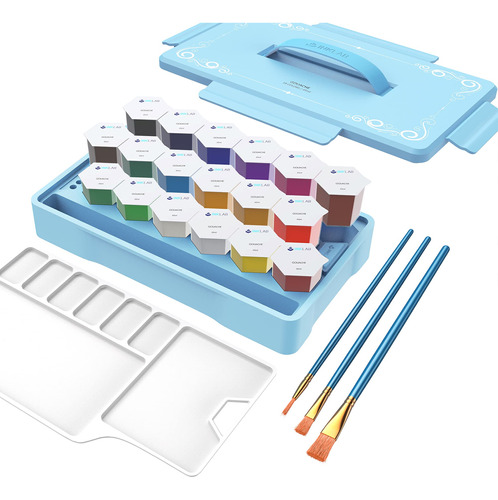 Gouache Pintura Set 18 Colores Vibrantes Gouache Con Pincele