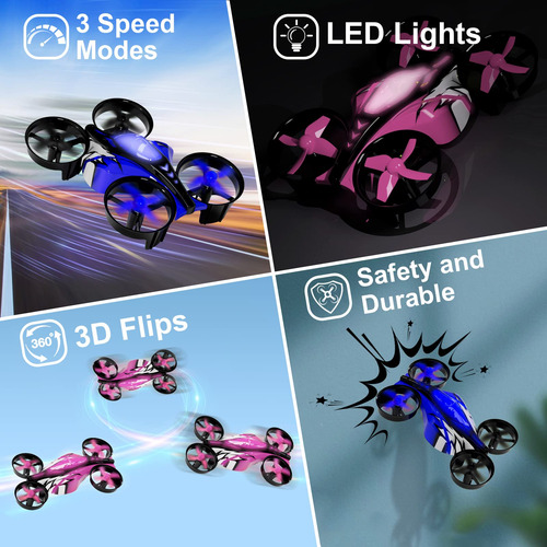 Untei 2 En 1 Mini Drones Para Niños Drone Control Remoto