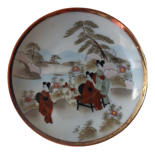 Platito Porcelana Japonesa Suzuki Geishas Y Peonias