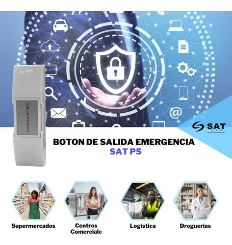 Boton De Salida Emergencia Sat P5, Alarma - Nc/no - Plastico