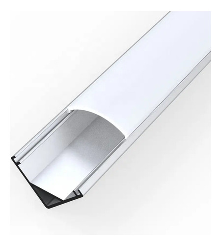 Perfil Angulo Para Tira Led Aluminio X 1m Esquinero 45° Blanco Opal