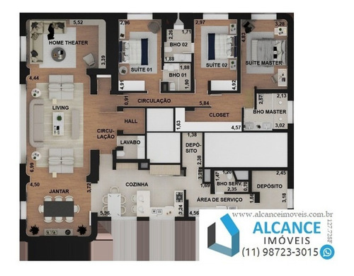 Imagem 2 de 10 de Apartamento Com 244 M², 3 Quartos, 3 Suítes E 3 Vagas, À Venda No Edifício Ilha De Mykonos, Em São Paulo - Ap00272 - 34437924
