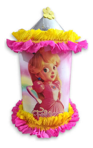 Piñata Princesa Peach Super Mario Cilindro 