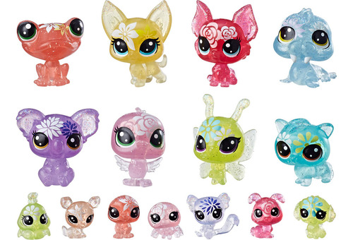 Set Muñecos Littlest Pet 16 Mascotas Florecentes Lps