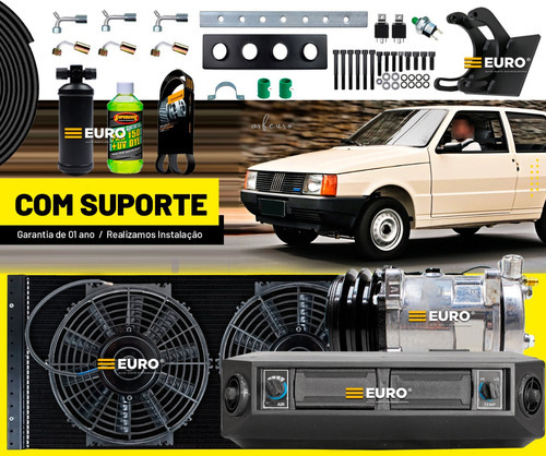 Kit Ar Condicionado Fiat Uno Completo Com Compressor Suporte