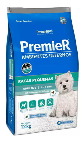 Raçao Premier Ambientes Internos Cães Adultos Pequenos 12 Kg