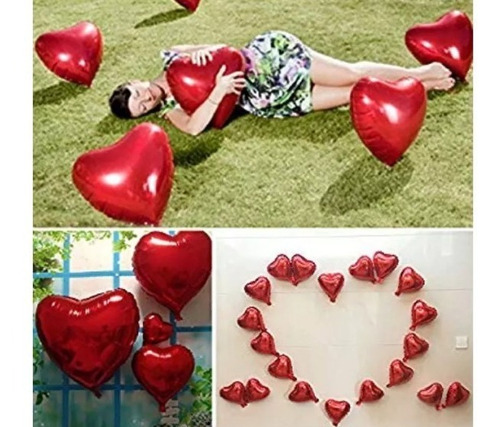 Corazones De 18 Pulgadas Inflado Con Helio
