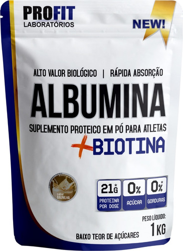 Albumina Refil + Biotina - 1kg - Profit Labs