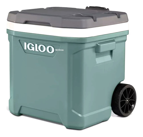 Geladeira Igloo Latitude 60 Roller 56l Cooler Praia Pescaria Cor Verde-musgo