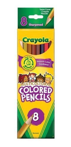 Crayola Lápices De Color Multicultural Pencils 8 Pzs Import.