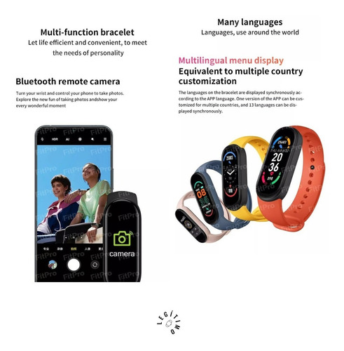Imagen 7 de 10 de Smartband M6 Negro Original Versión 2022