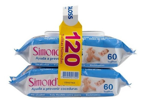 Toalla Humeda Simonds Gloss Pack X2 (120 Unidades)