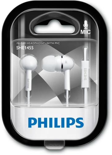 Audifonos Philips Manos Libres She1455 Color Blanco