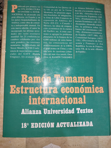 Libro Estructura Económica Internacional Tamames At 