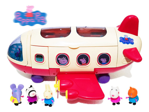 Peppa Set Pack 6 Muñecos Sra Gacela Y Amigos Articulado Caja