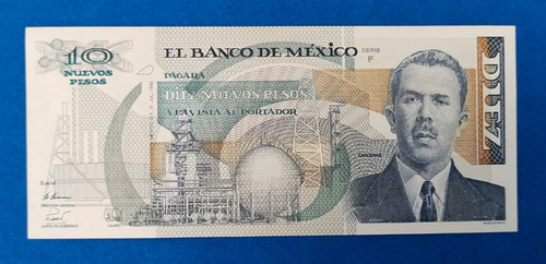 Billete 10 Nuevo Pesos Lazaro Cardenas Seminuevo