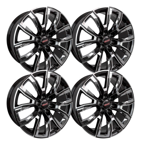 4 Rines 22 6x139.7 Black Face Silverado, Tahoe Escalade Color Plateado