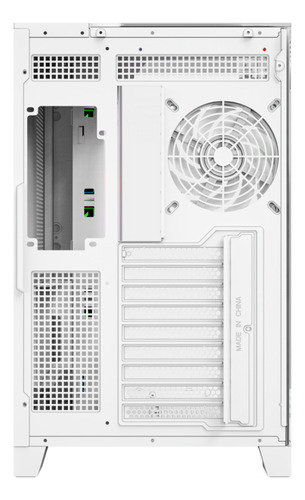 Gabinete Xyz Tesseract Argb 4 Fans Controller 3d Glass Dual Chamber Usb C White