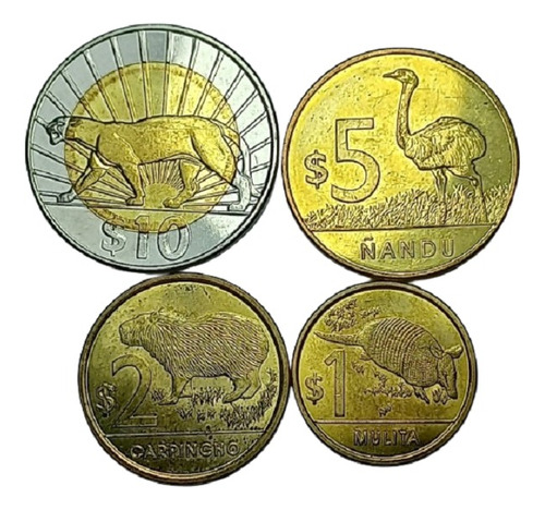Uruguay - 10, 5, 2 Y 1 Peso 2011/2015 Fauna (ref 001)