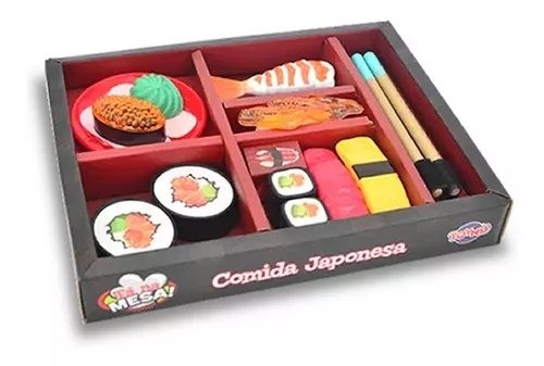 Mini-jogo de comida asiática para crianças, encontre a sombra correta  conjunto de sushi cozido de panda bonito comida japonesa