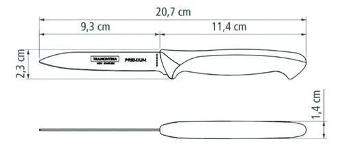 Cuchillo 4 Pulgadas Para Legumbres Tramontina Mango Blanco