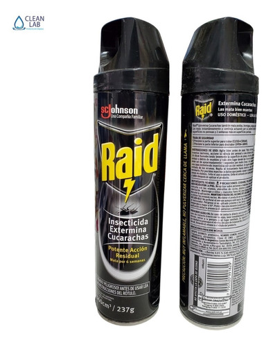 Raid Extermina Cucarachas 390 Cm3 Negro X 12 Un