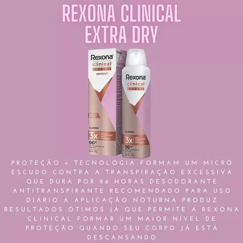 Desodorante Antitranspirante Rexona Clinical Extra Dry 150ml